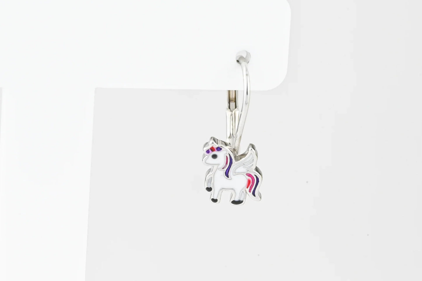 Kids Silver Earrings Unicorn