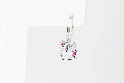 Kids Silver Earrings Unicorn