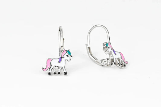 Kids Silver Earrings Unicorn