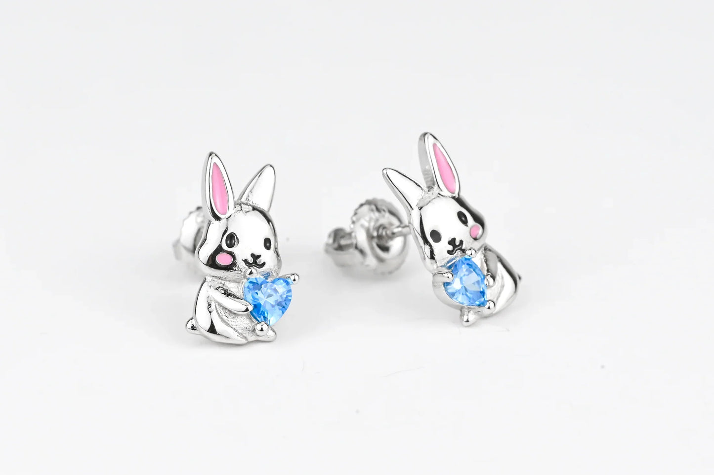 Silver Stud Kids Earrings Rabbit