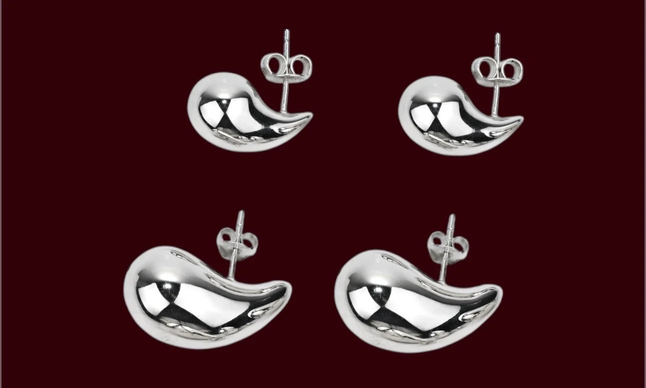 Silver 925 Drop Stud Earrings