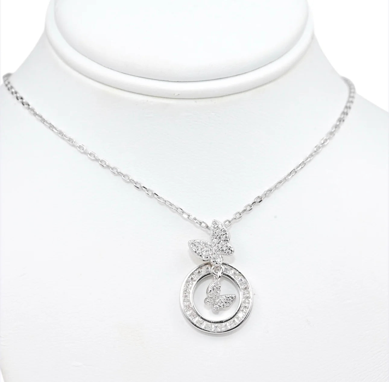Silver Necklace Butterfly
