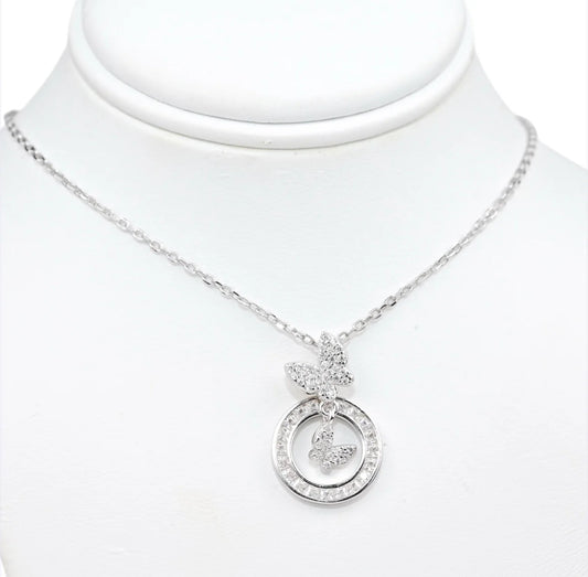 Silver Necklace Butterfly
