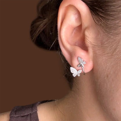 Silver Earrings Butterfly