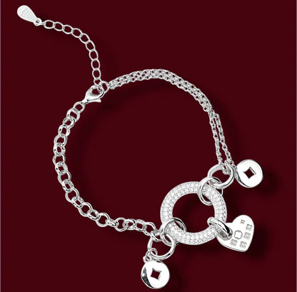 Silver Bracelet with Pendants