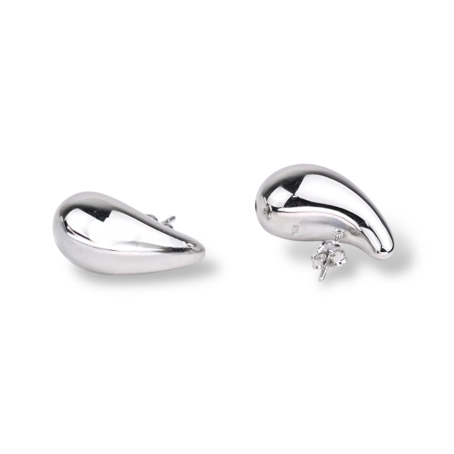 Drop Silver Stud Earrings