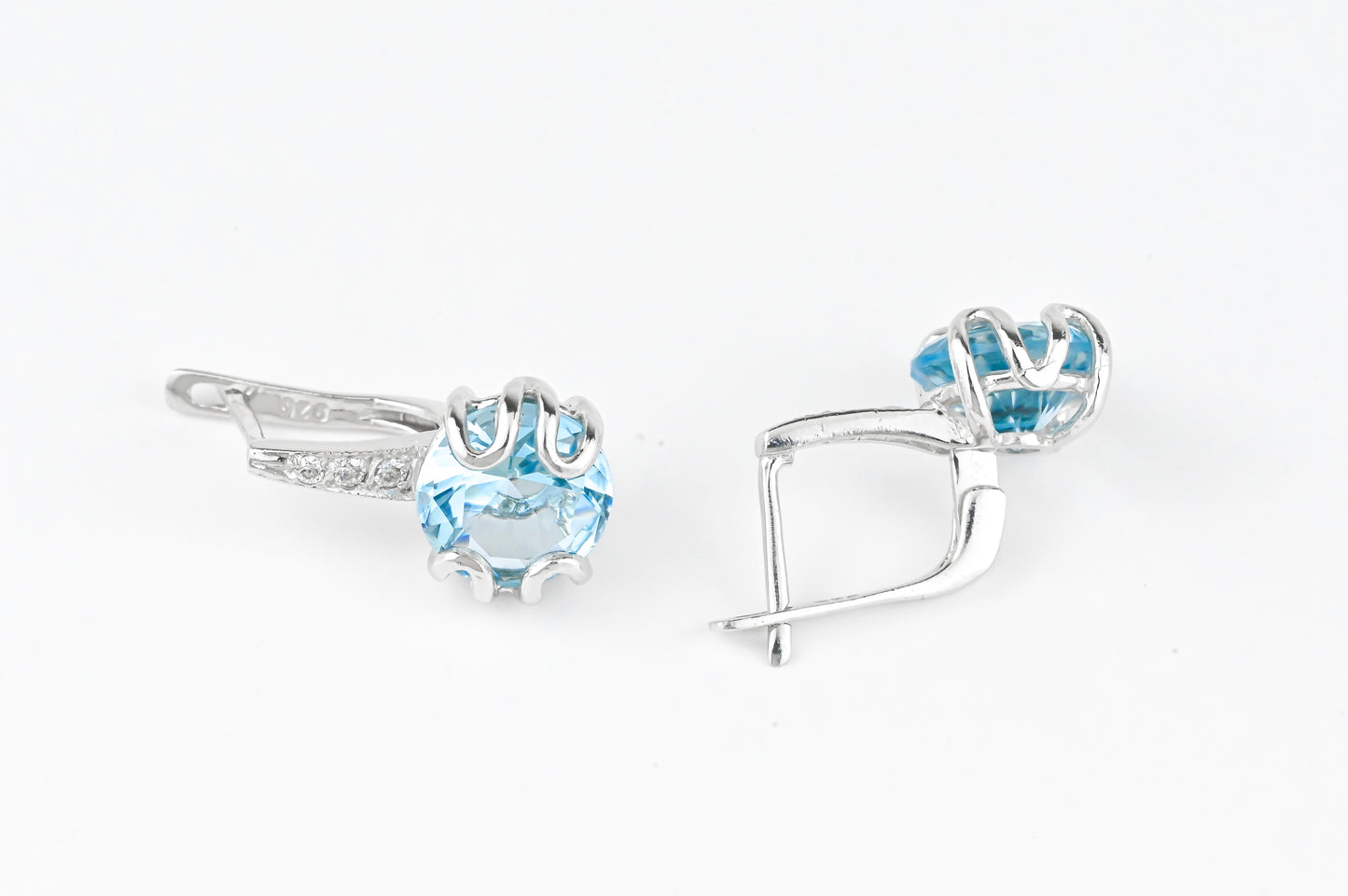 Blue Topaz Silver Earrings