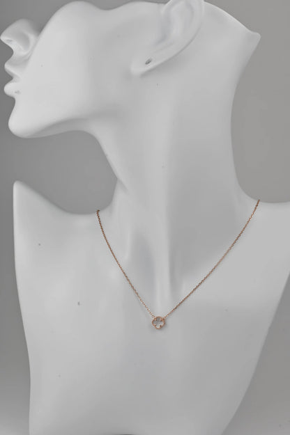 Silver Necklace Clovers Mother of Pearl Gold Plated