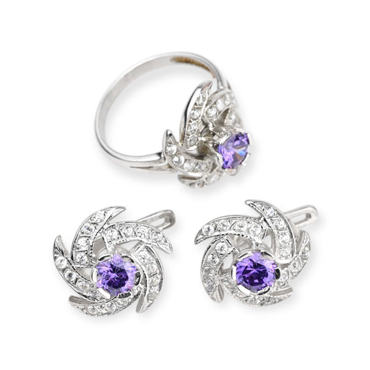 Silver Set Purple stones