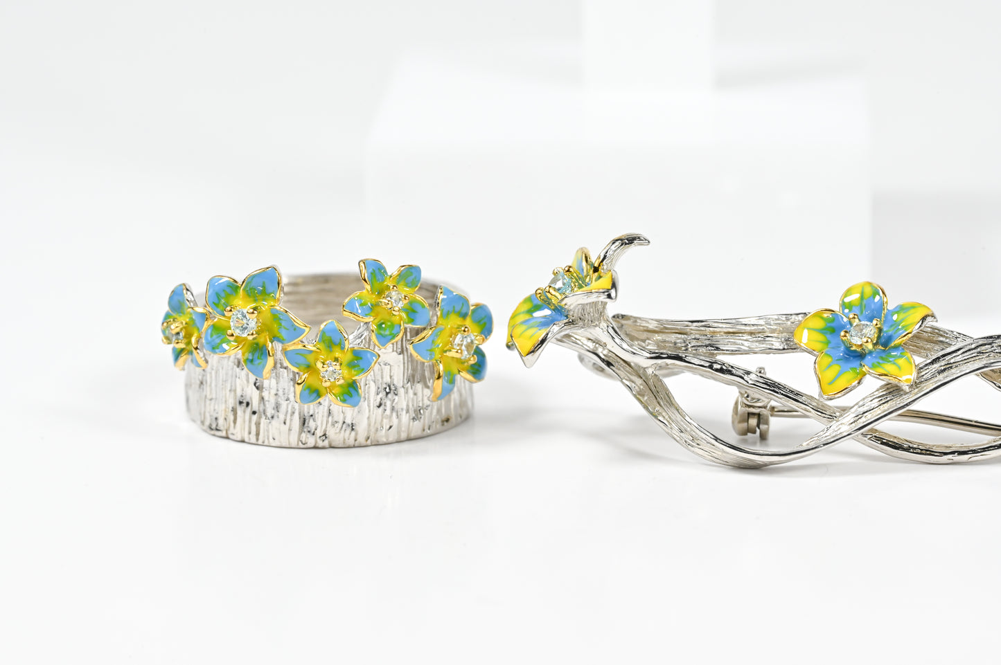 Yellow and Blue Floral Set