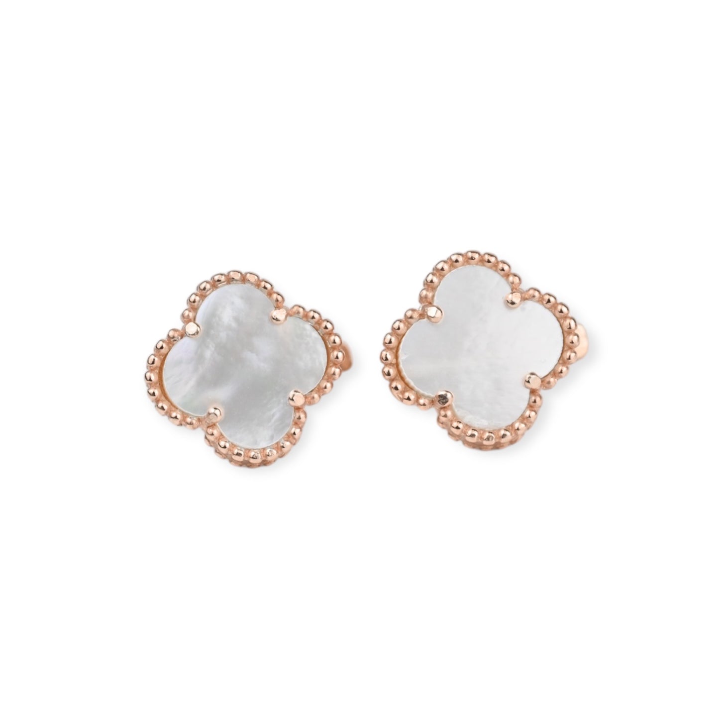Silver 925 Earrings clover Mother of Pearl