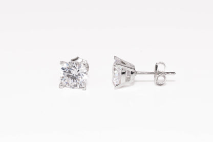 Silver Stud Earrings with Zirconia stones