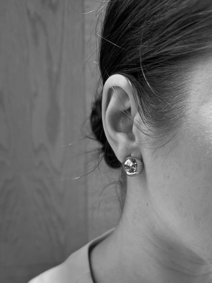 Silver Earrings Spheres