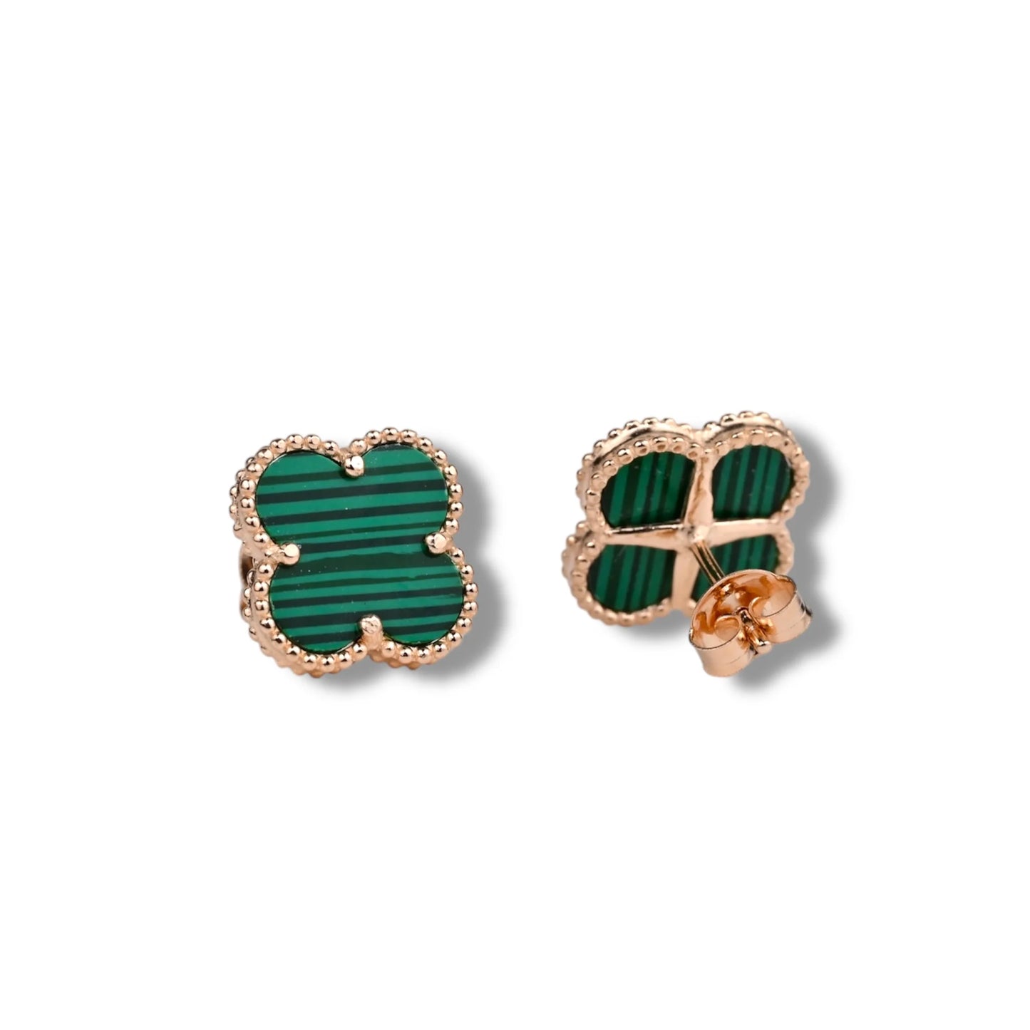 Silver 925 Gold Plated Clover Stud Earrings