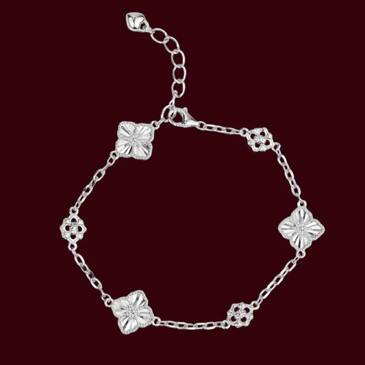 Silver Bracelet Flowers