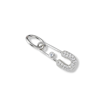 Silver Set Pin with Zirconia stones