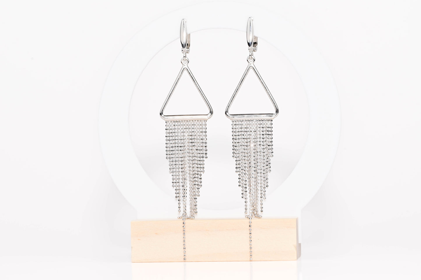 Silver Dangle Earrings Tassels