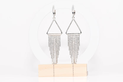 Silver Dangle Earrings Tassels