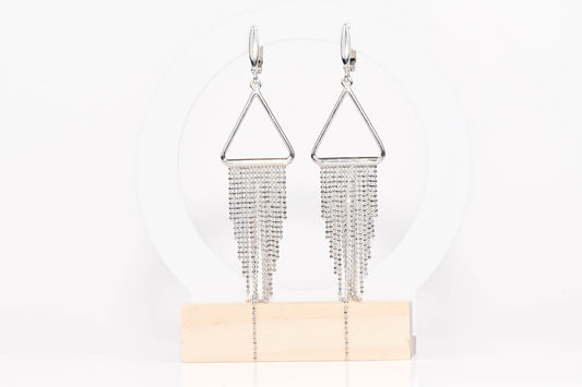 Silver Dangle Earrings Tassels