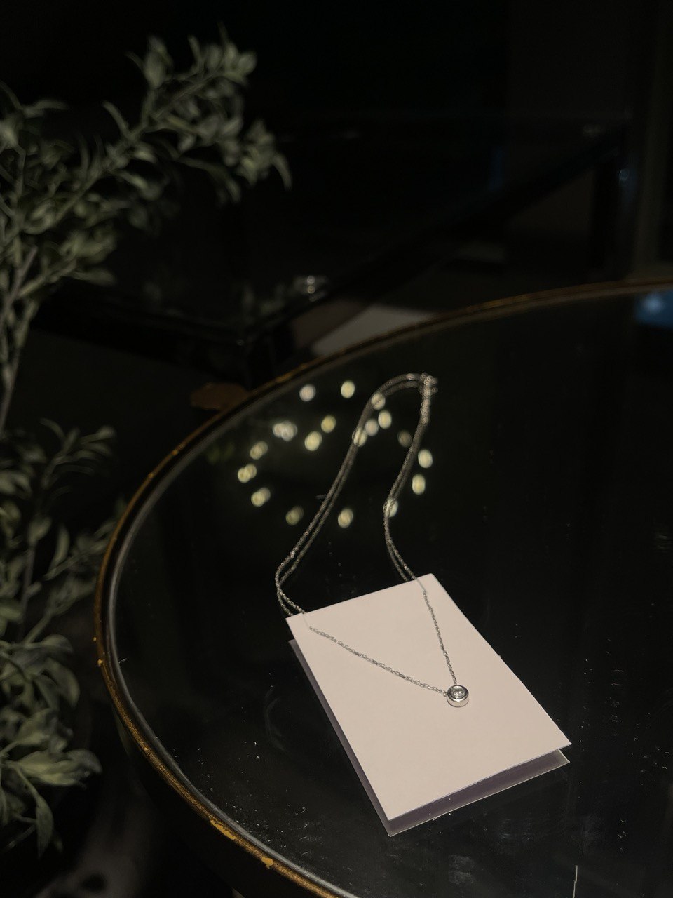 Circular Minimalistic Cubic Zirconia Pendant Necklace