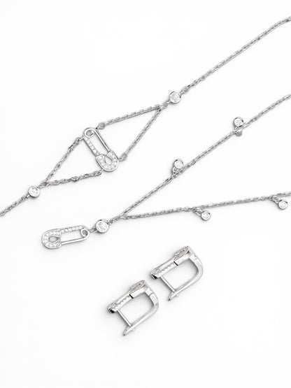 Silver Pin Set (Earrings, Bracelet, Necklace )