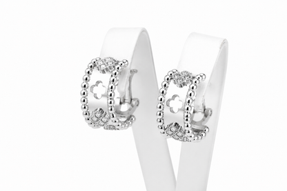 Silver Earrings with Flowers