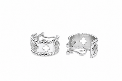 Silver Earrings with Flowers