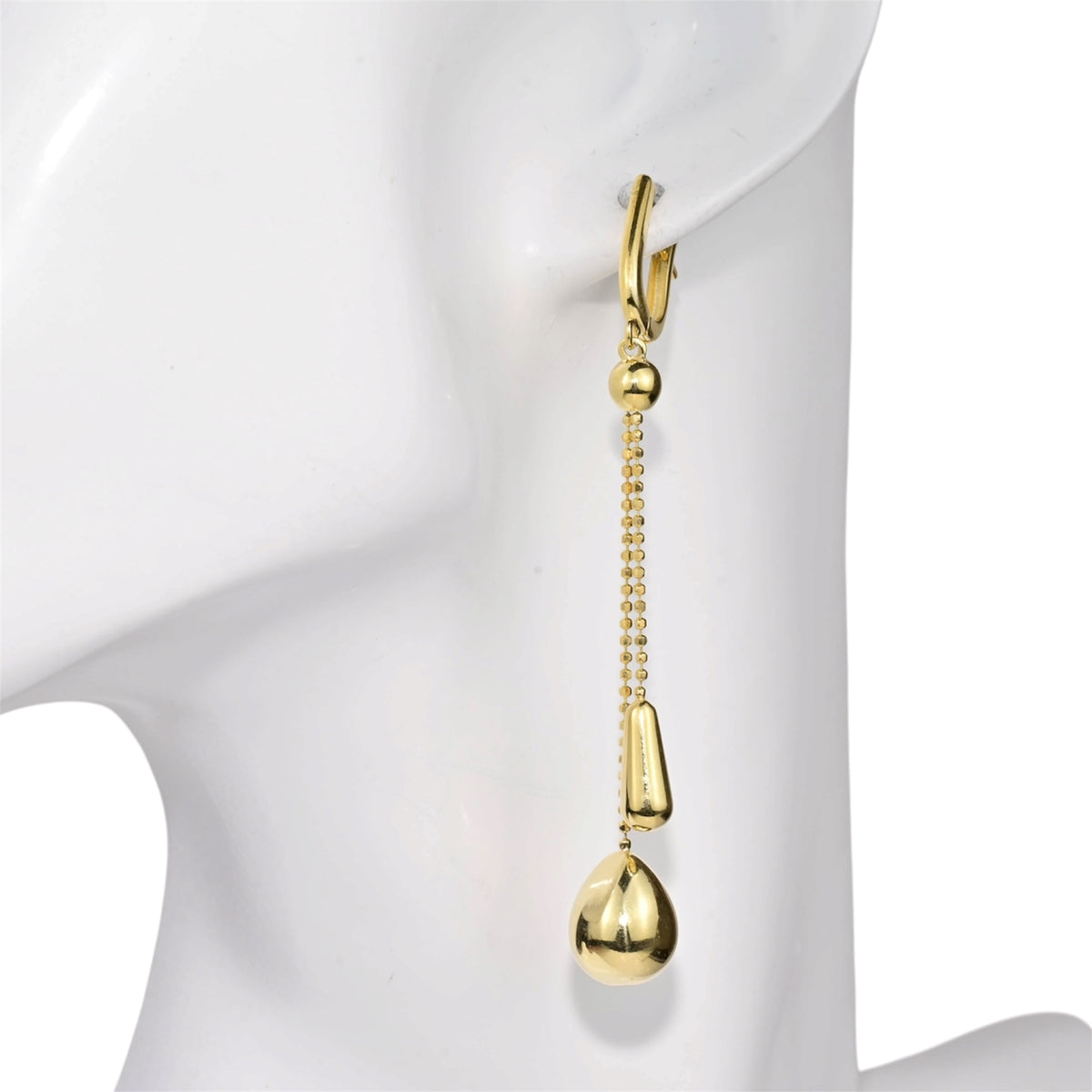 Silver Dangle Earrings Drops Yellow Gold Plated