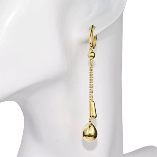 Silver Dangle Earrings Drops Yellow Gold Plated