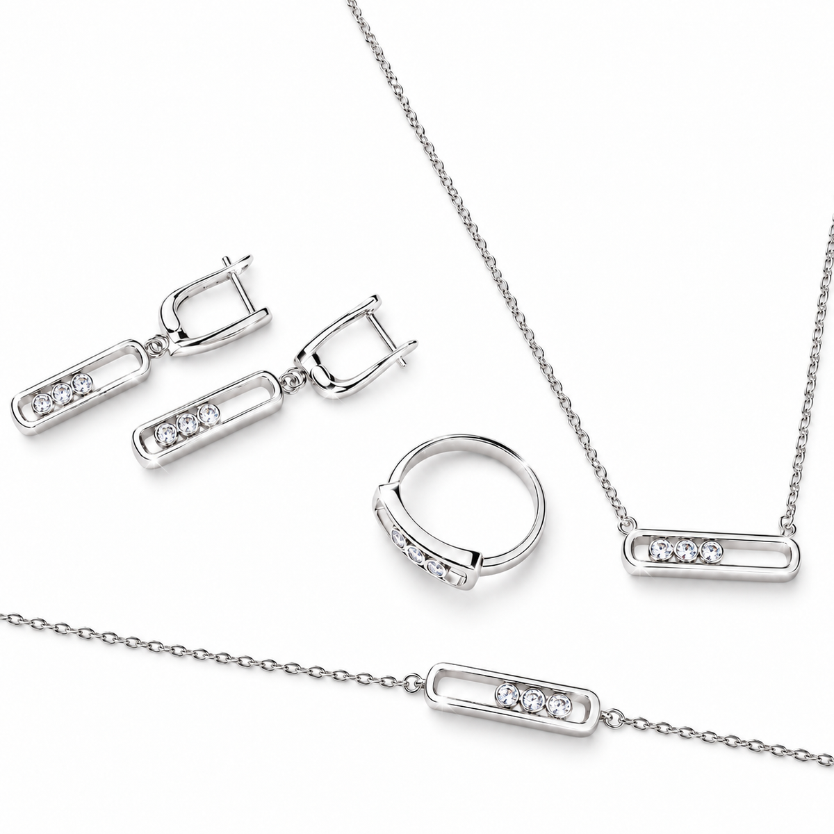 Silver Set with Zirconia stones