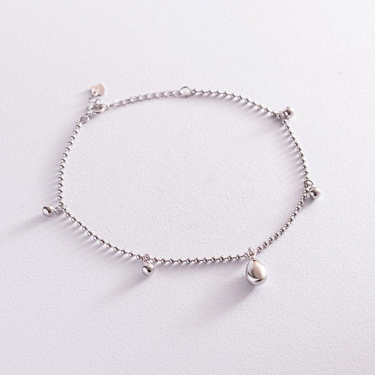 Teardrop and Spheres Charms Anklet