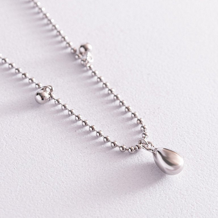 Teardrop and Spheres Charms Anklet