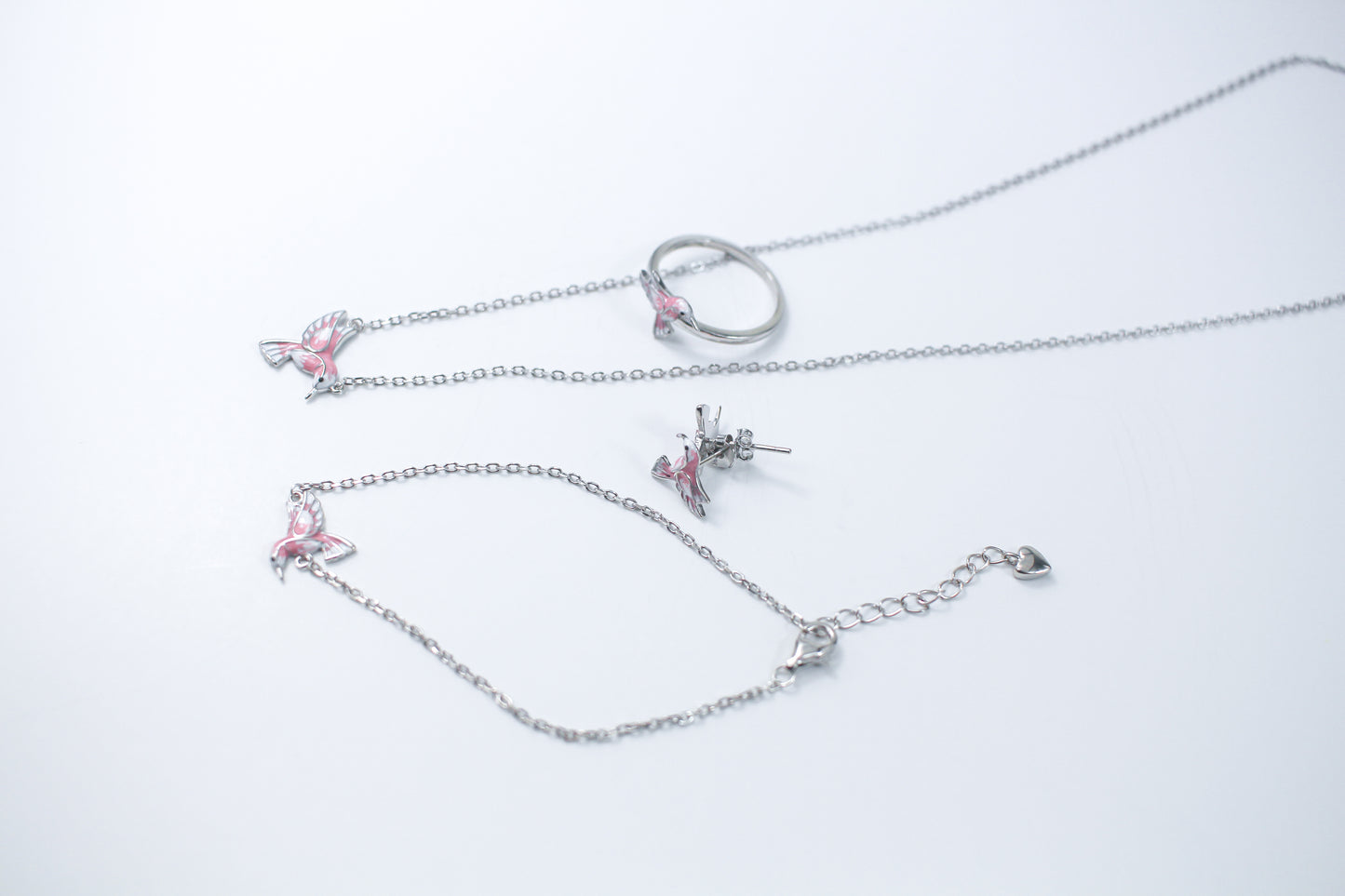 Dainty Hummingbird Jewelry Set