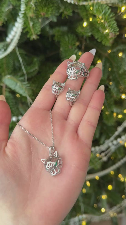 Silver Jewelry Set Panther