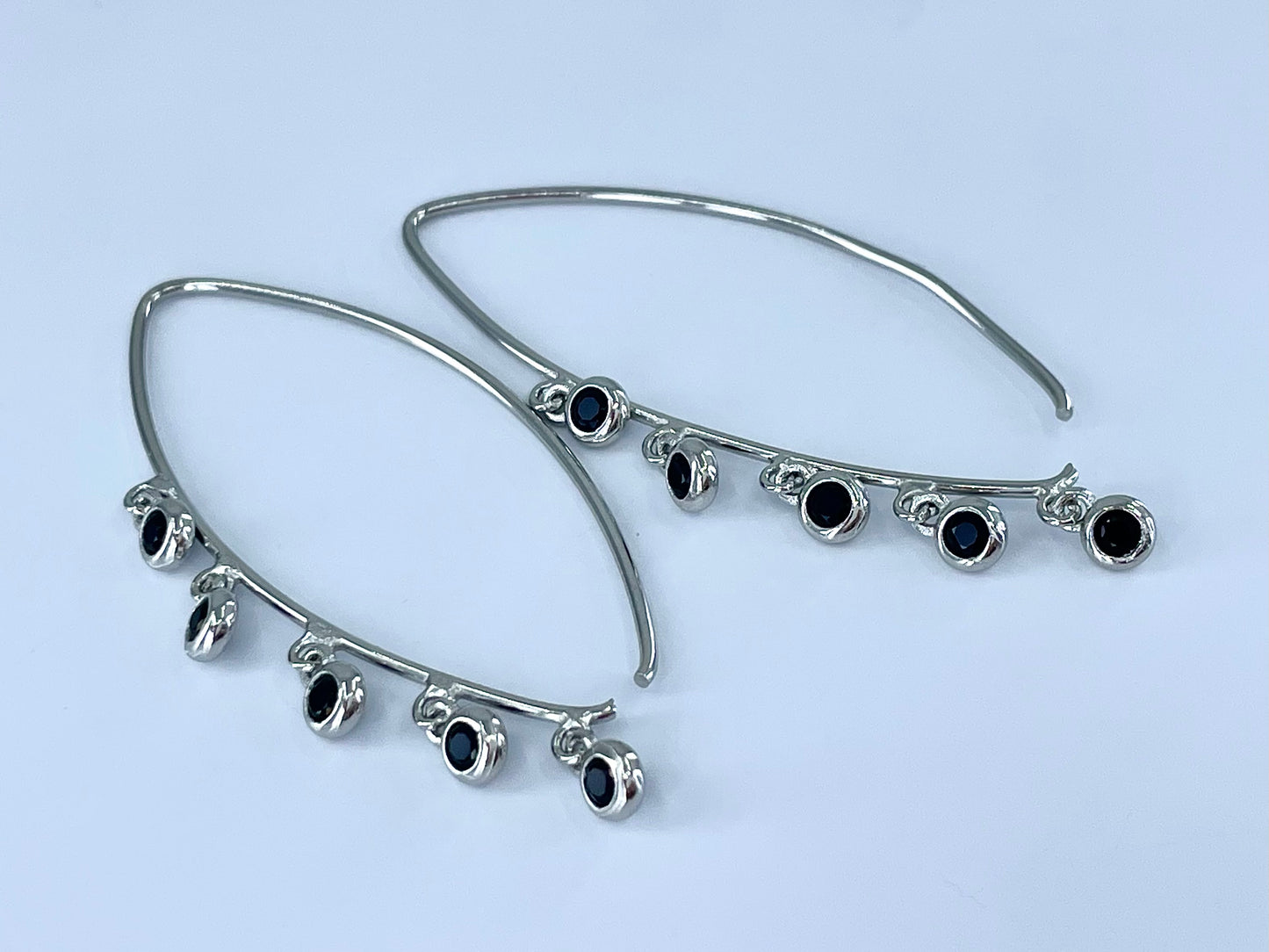 Upside Down Hoop Solid Threader Earrings