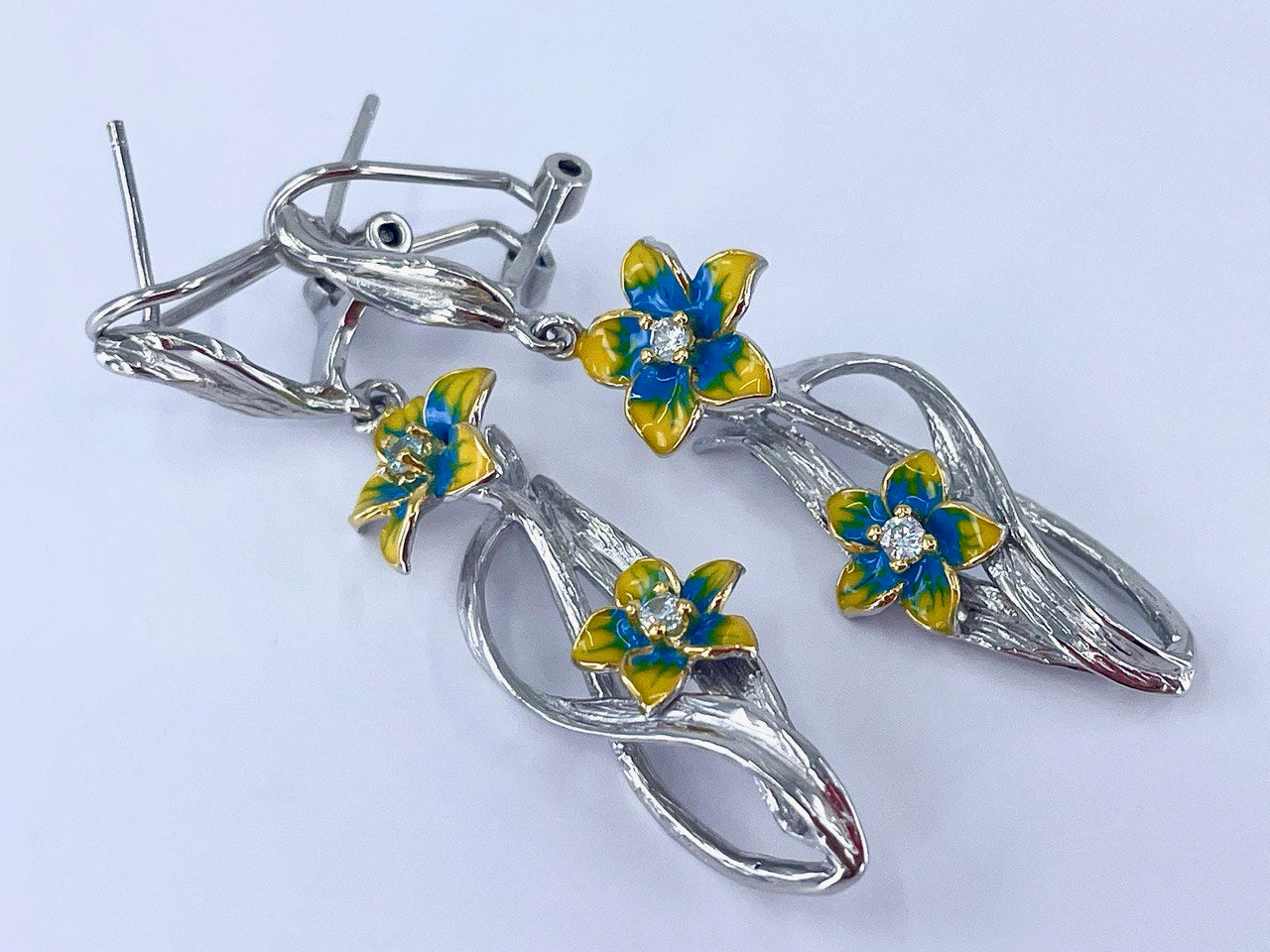 Yellow and Blue Floral Jewelry Set